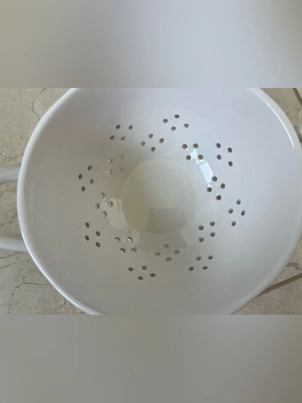 Rae Dunn FRESH Colander Ceramic White Black Strainer Berry Fruit Kitchen Bowl